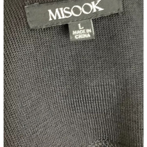 Misook Sz L Silver Button Cardigan Black White Acrylic Polyester Sailor Look - Picture 6 of 7